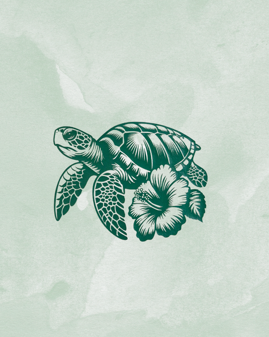 Green Turtle Baumwolltasche