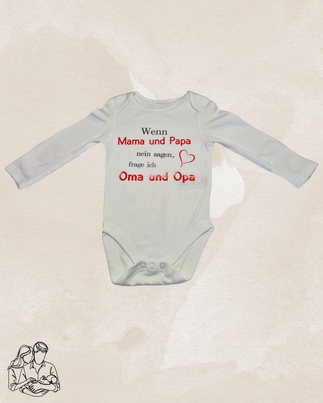 ,,Wenn Mama & Papa nein sagen....'' Handgemachter Baby Body mit Herz