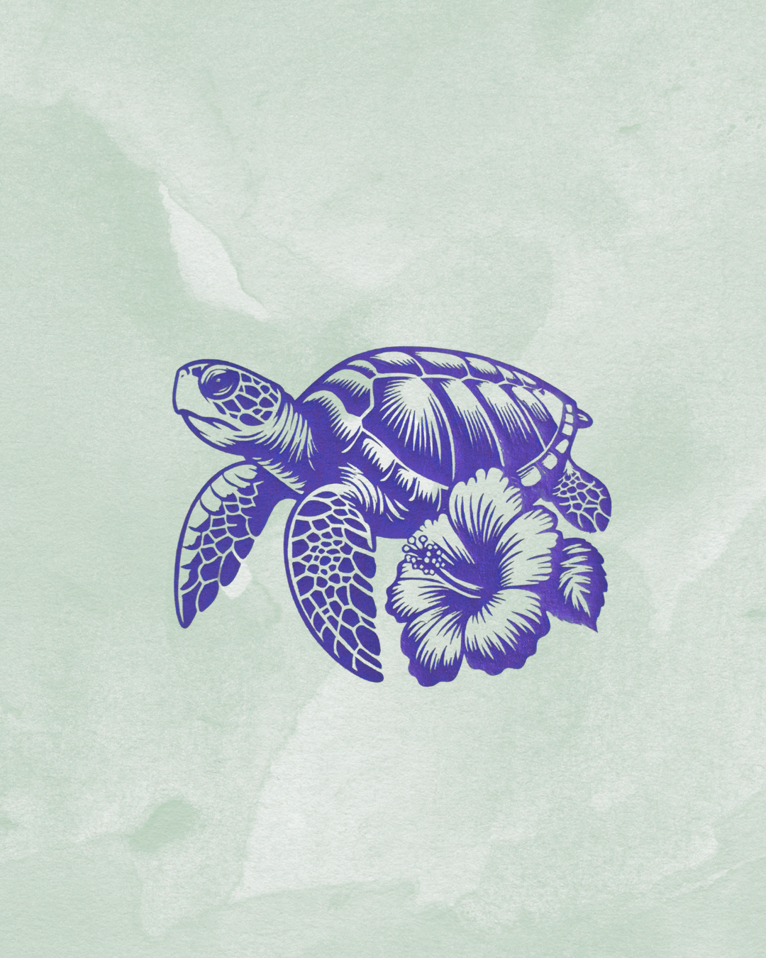 Green Turtle Baumwolltasche